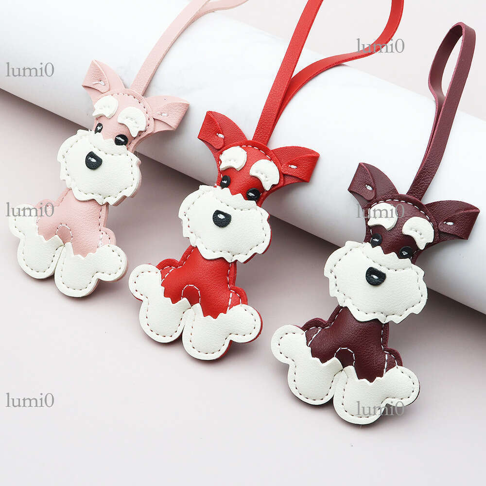 Schnauzer Puppy PU Creative Dog Bag Cartoon Leather Pendant Small Gift