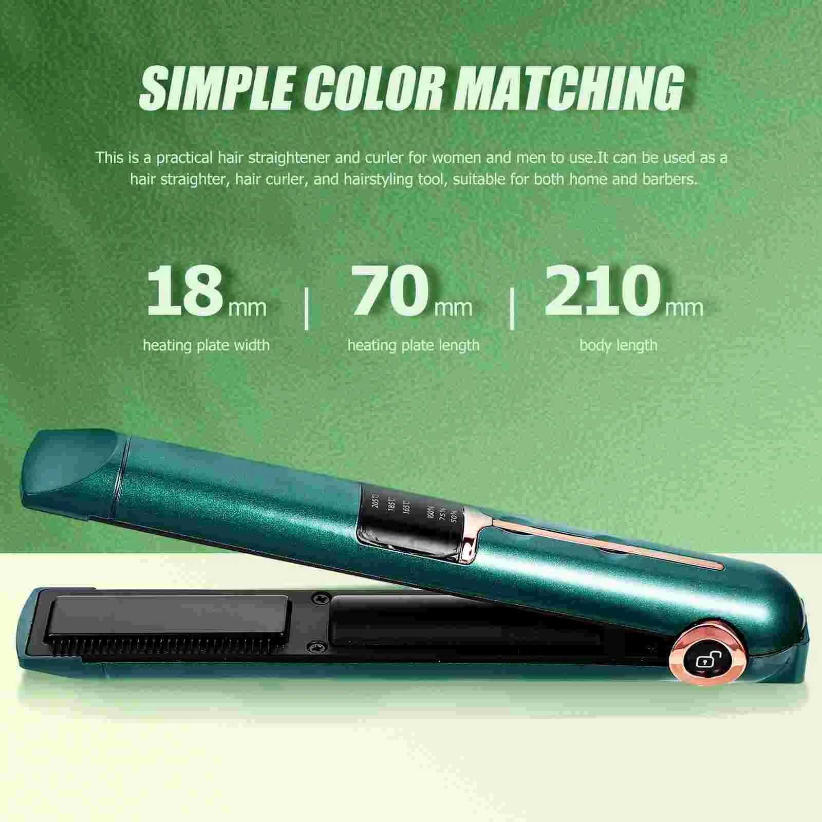 Compact USB Rechargeable Hair Straightener Curler Adjustable Temperature Portable Hair Styling Tool for Home Barbers Hair Care W250814