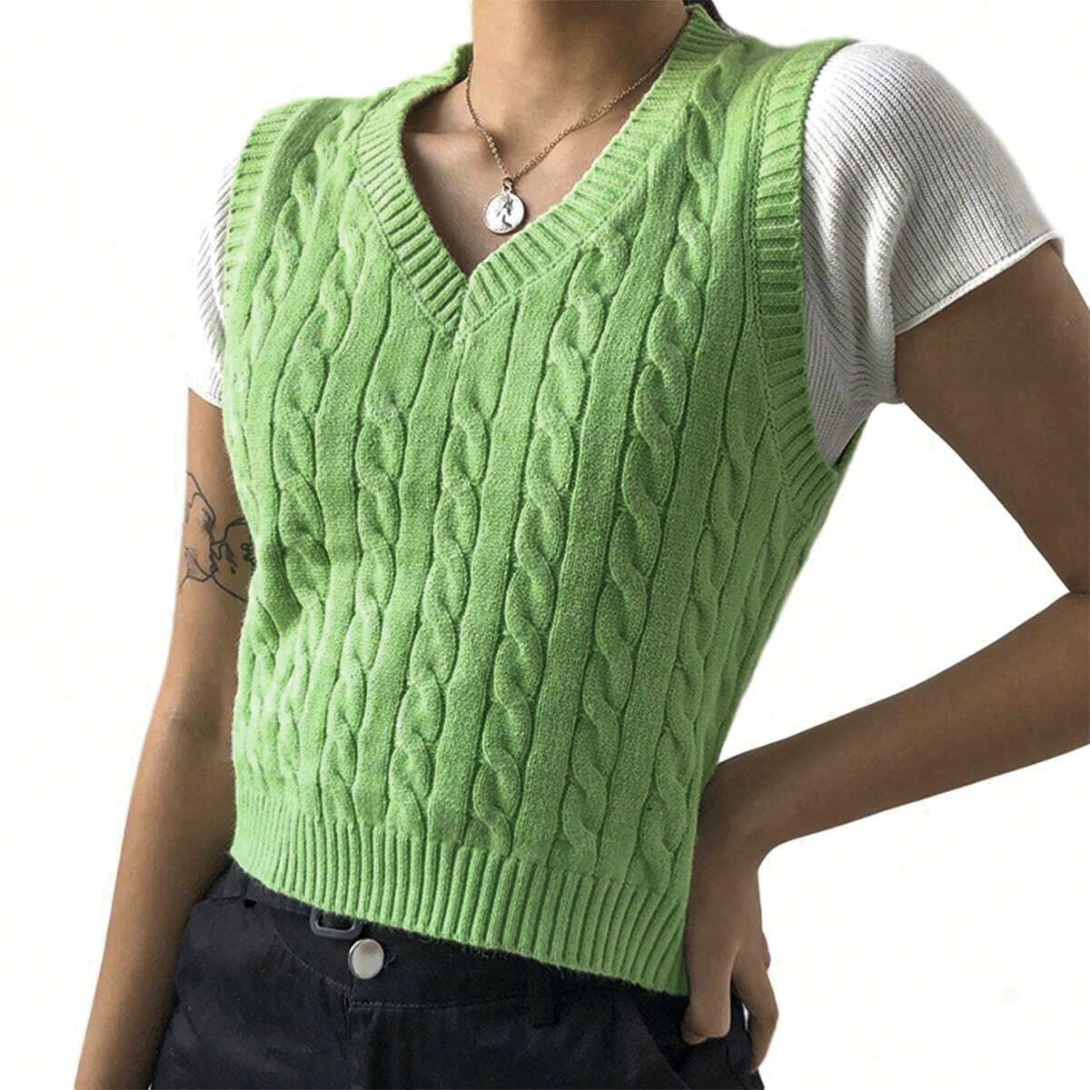 Designer Clothing Women's Knitted Vest Sweater