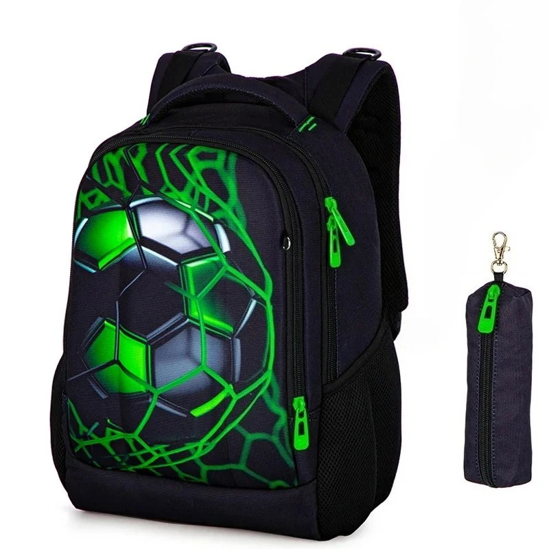 Orthopedic School Bag For Boys 3D Football Backpacks Students USB Charging Multifunctional Bagpack Bookbag Mochilas 250813