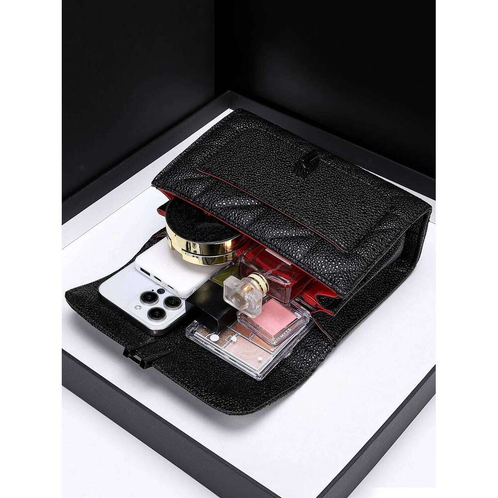 Classic Quilted Details Square High Quality PU Leather Large Capacity Casual Crossbody Bag Solid Color Dia Grid Chaig