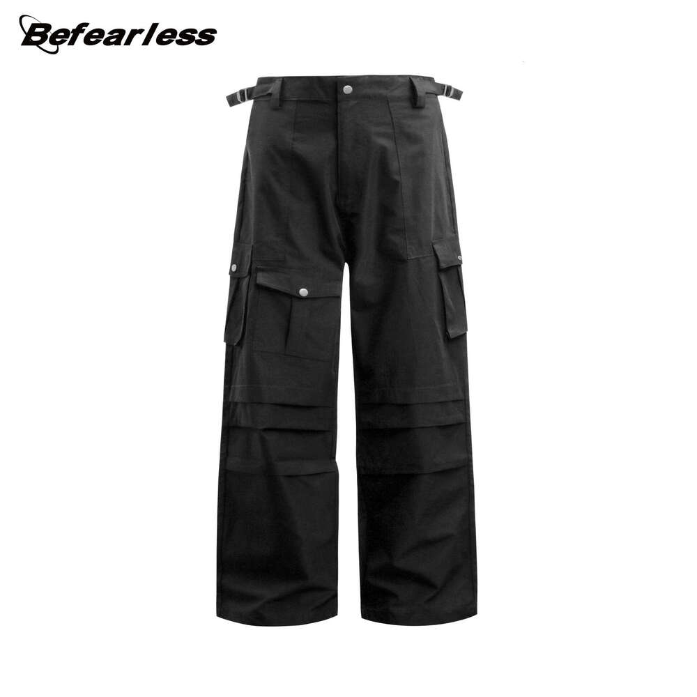 American Style Multi-Pocket Quick-Dry Cargo Unisex Trendy Loose Straight Casual Versatile Wide-Leg Paratrooper Pants B5