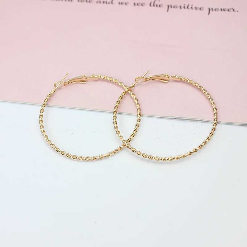 5CM Big Hoop Earring for Women Hiphop Rock Twist Weaving Winding Circle Round Loop Jewelry Earrings Ornaments Ear Rings XJ250814