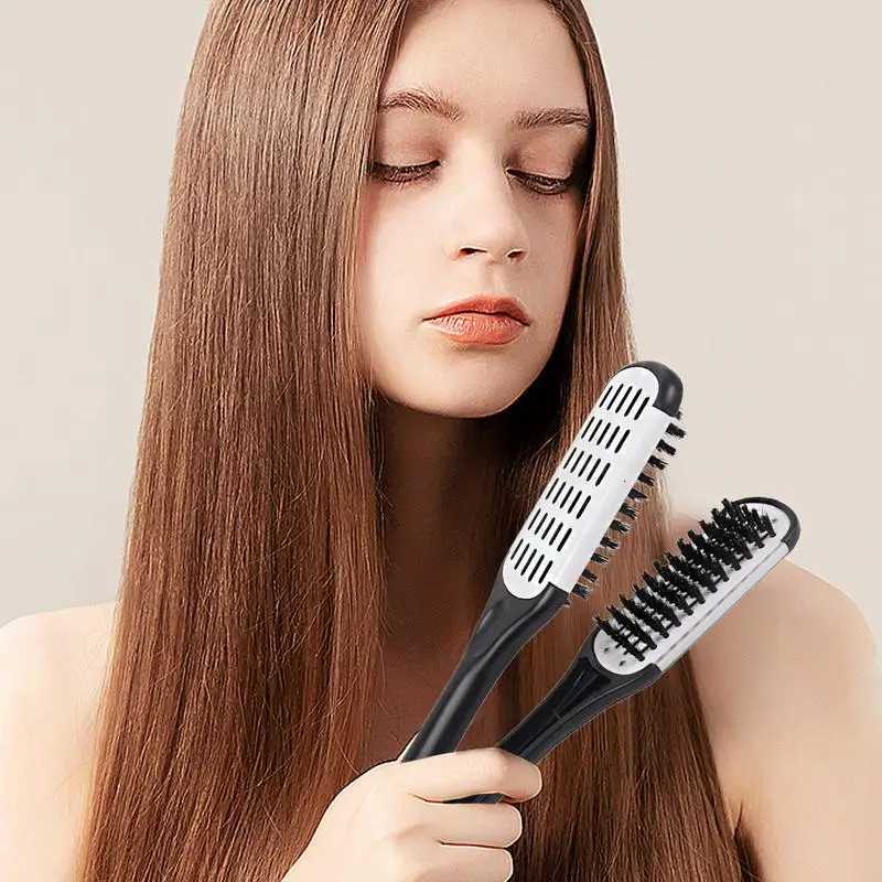 Hair Straightener Comb Boar Bristles Clamp Hair Brush Boar Bristles Clamp Double Sided Brush Hair Straightener For Barber Shops W250814