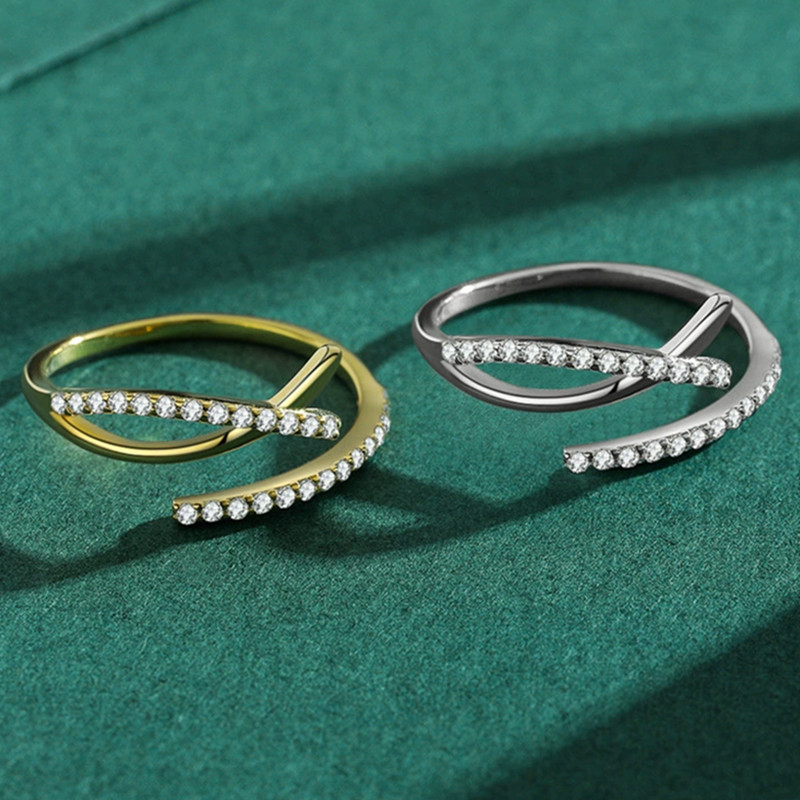 classic size adjustabel band rings designer for woman s925 sterling silver jewelry party 5A cubic zirconia luxury diamond 18k gold ring women valentin