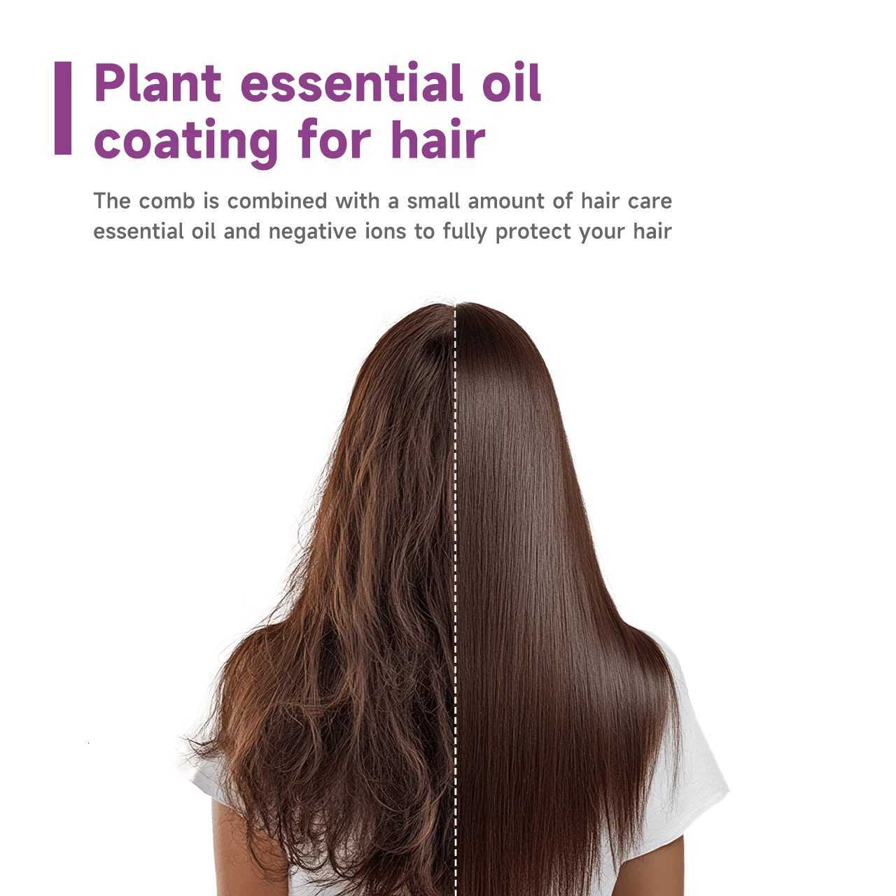 Professional Hair Straightener Comb-3000W Negative Ion 3 Temperature Settings PTC Fast Heating Essential Oil Coating for Frizz-Free W250814