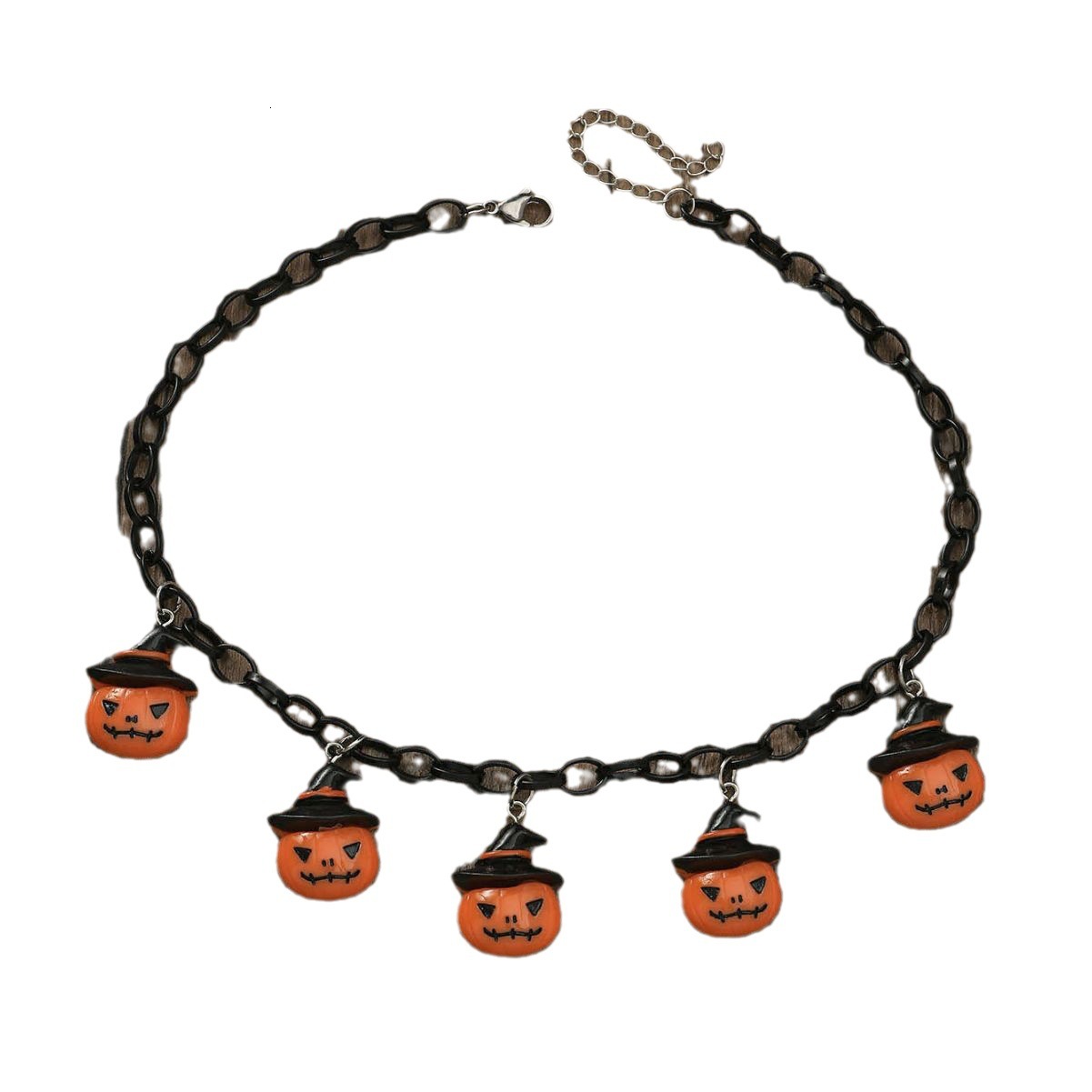 Quirky and Fun Necklace Halloween Creative Pumpkin Ghost Pendant Collarbone Chain