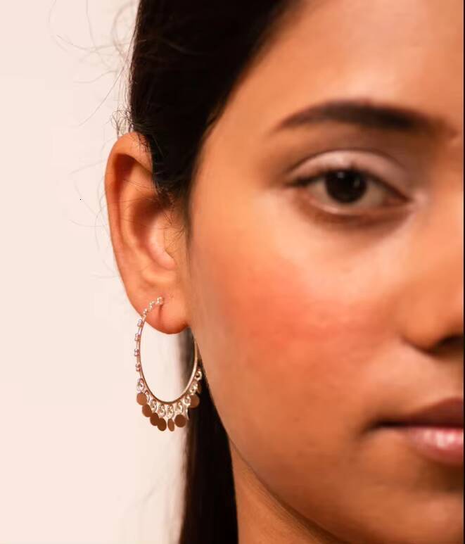 Gold-plated Plain Texture Hoop Solid Sterling Sier Romantic fashion Earrings for Wedding Gift or Anniversary.
