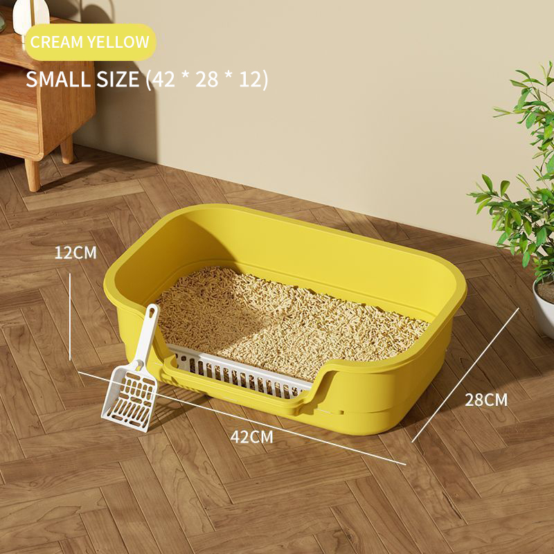 Pet litter box, oversized cat toilet, semi enclosed, open, breathable, odorless, splash proof pet supplies