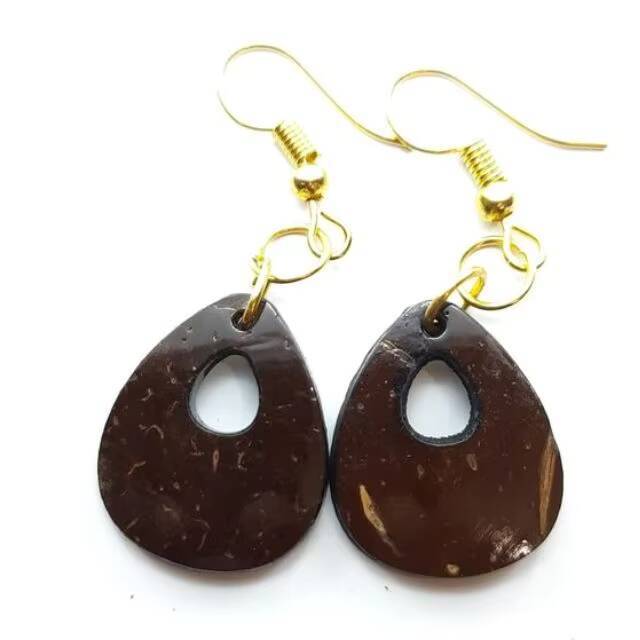 Environmental Natural Coconut Shell for Women Unique Design fashion Earrings Handmade by Vieam Merchants