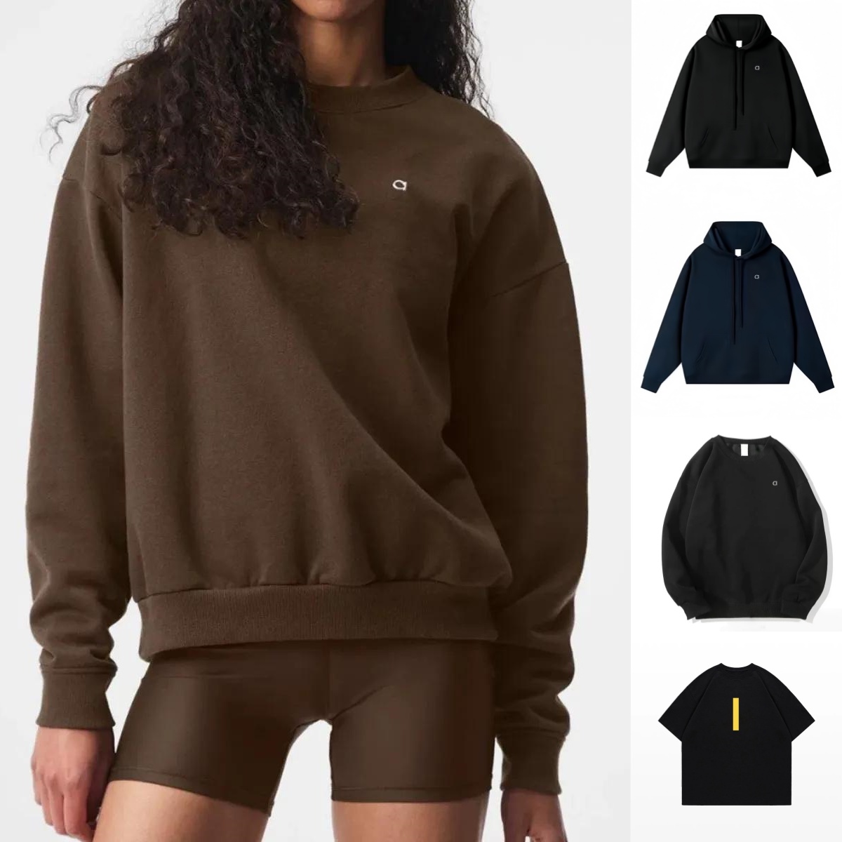 2025 10A Yoga sets pants Relaxed-fit Fitness Sport Pants Laidback T-shirts Sweatshirts on Loose Sweatwear Casual Womens Sportswear Hoodies Aloness women clothes