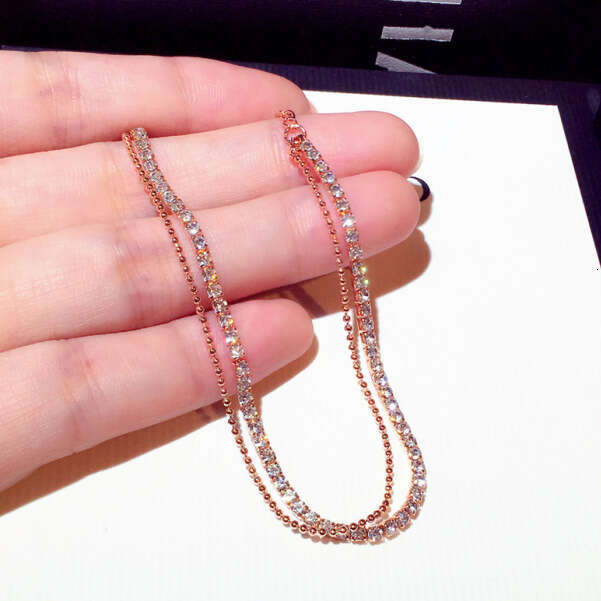 New Fashion Korean and Japanese Style Simple Inlaid with Rhinestones Double Layer Elegant Versatile Bracelet Jewelry for Women S00299