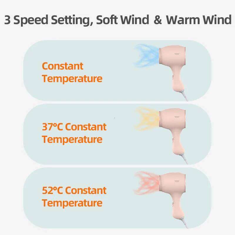 Mini Low Noise Constant Temperature 0 Radiation Fart Blowing Safety Children's Lock Portable Hair Dryer