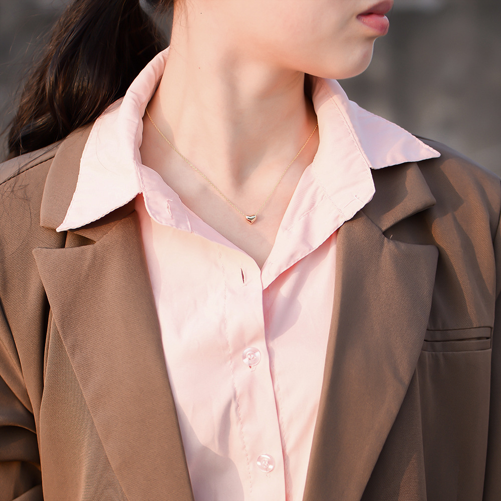 Niche Personality Simple Hollow Necklace s Pure Sier Elegant Women's Heart Collarbone Chain ins Style Jewelry for Women