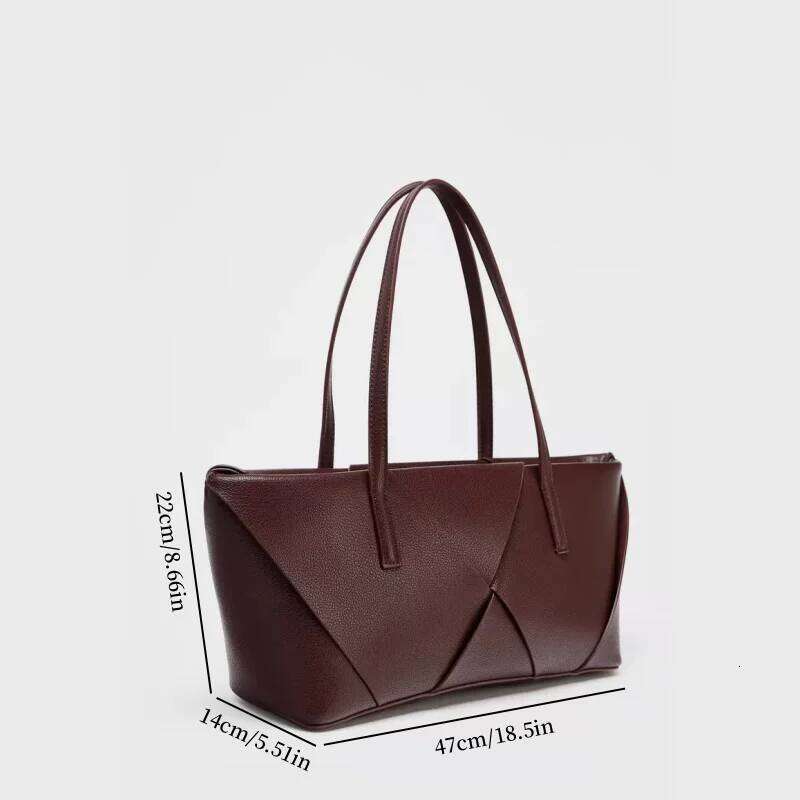 LONG WOVEN BAG, Fashionable Top Handle Tote Solid Color Simple Shoulder Bag, Women's Handbags Design