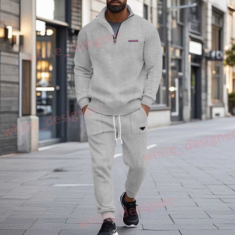 Designer Men's Tracksuits 2025 Autumn and Winter Men's Two-piece Sweatshirt Jacquard Street Fashion Casual Sportswear Set