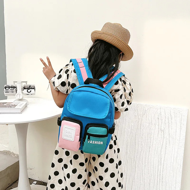 Japanese And Korean Trendy Printed Waterproof Childrens Backpack With Personalized Color Contrast Fashion Girl Backpack 250813