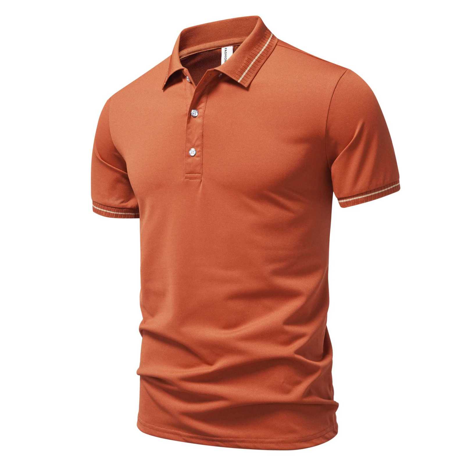 2025 Summer New Mens Business Casual Short Sleeve Solid Color Polo Shirt Fashionable Breathable Comfortable Summer Versatile XJ250804