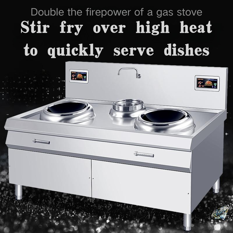 Time-Saving Double Burner Frypan Easy-to-Clean & Stain Resistant Kitchen Appliance Commercial kitchenware