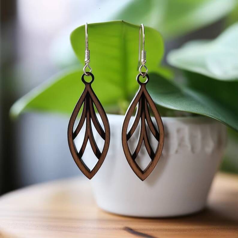 Resin Wood Jewelry Modern Fashion Earrings Women's Party Wedding Gift