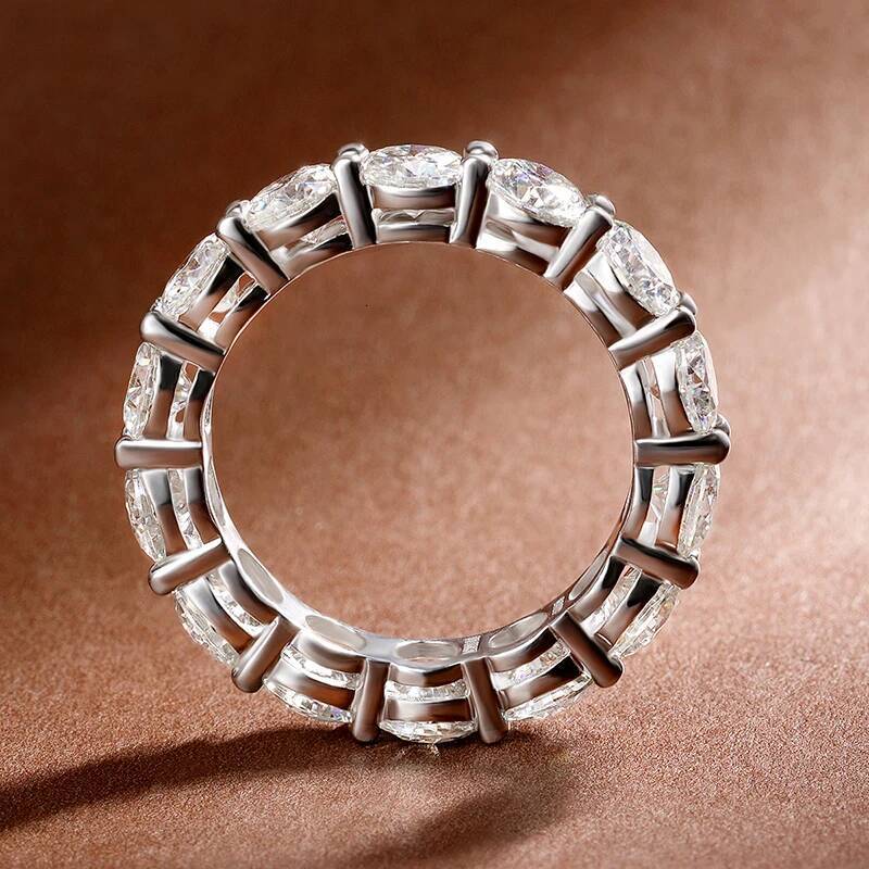 KNOBSPIN D VVS1 Moissanite Ring GRA Certified 5mm Lab Diamond s925 Sterling Silver 18k White Gold Engagement Rings for Women Man