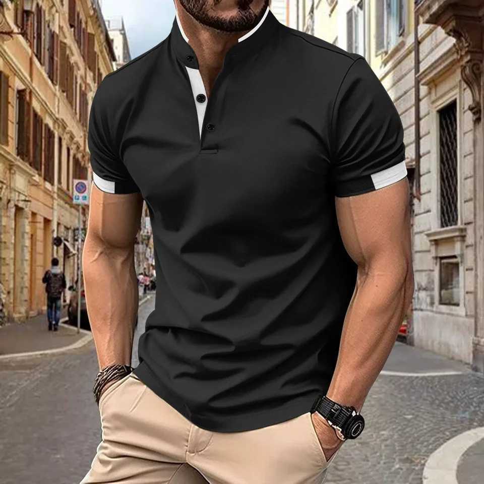 Mens Summer Short Sleeve Polo Shirts Fashion Business Casual Stand Collar Polos Men Sports Streetwear Tees Tops Mens Clothing 2025 XJ250804