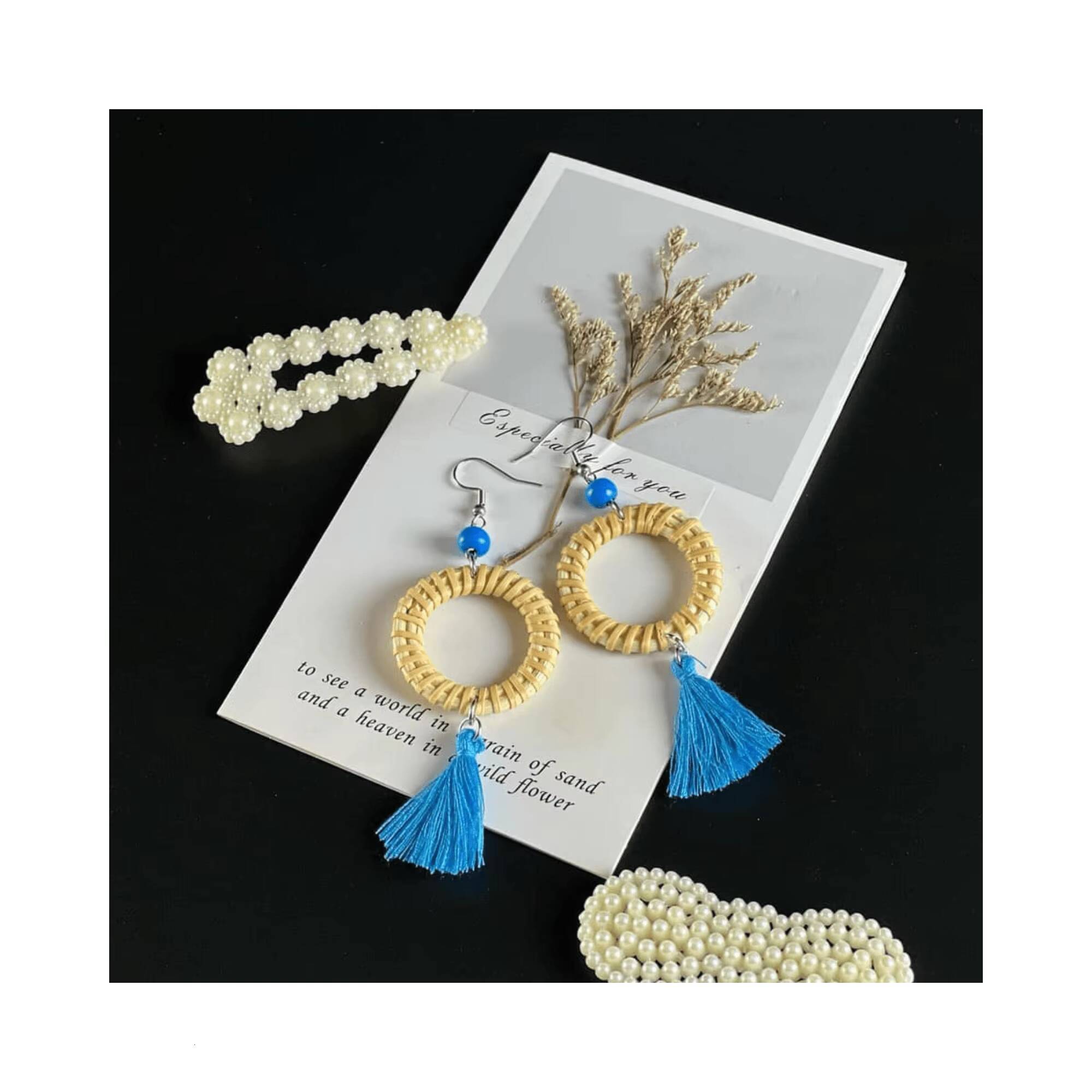 Round Woven Earrings Fashion Exaggerated Design Studs Hanging High-End Multifunctional Jewelry from Vitam