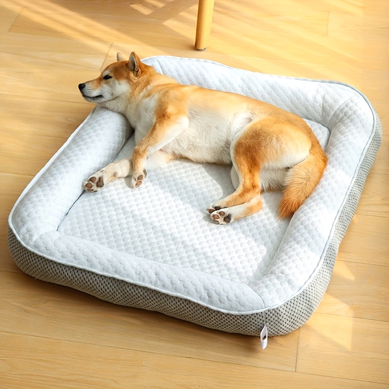 All Season Washable Dog Cat Cool Surface Bed Detachable Waterproof Pet Mattress with Pillow Edge Custom for Small/Medium/Large Pets Easy Clean Home De