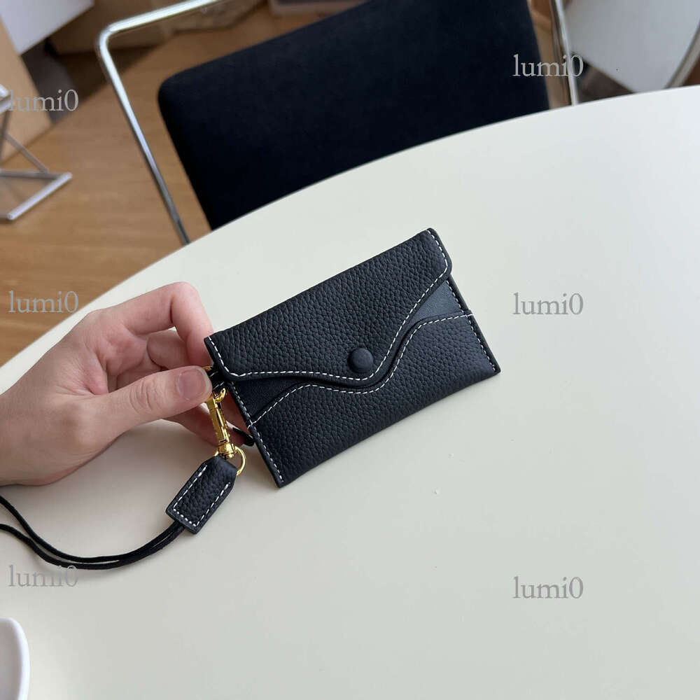 First Layer Cowhide Leather Halter Neck Envelope Earphone Bag Versatile Exquisite Clip Storage Coin Pouch Korean Version Mini Card Holder