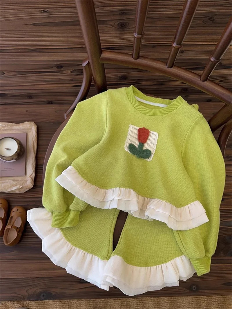 Girls Fashion Striped Set Kids Casual Sweatshirts Outfits Children Long Sleeves Clothing Suits Spring Fall TopsFlared Jeans 250813