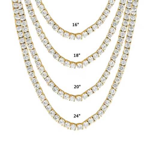 Starsgem 925 Sterling Silver Bayan Kolye Diamond Moissanite Gemstone Tennis Chain Necklace Jewelry for Women