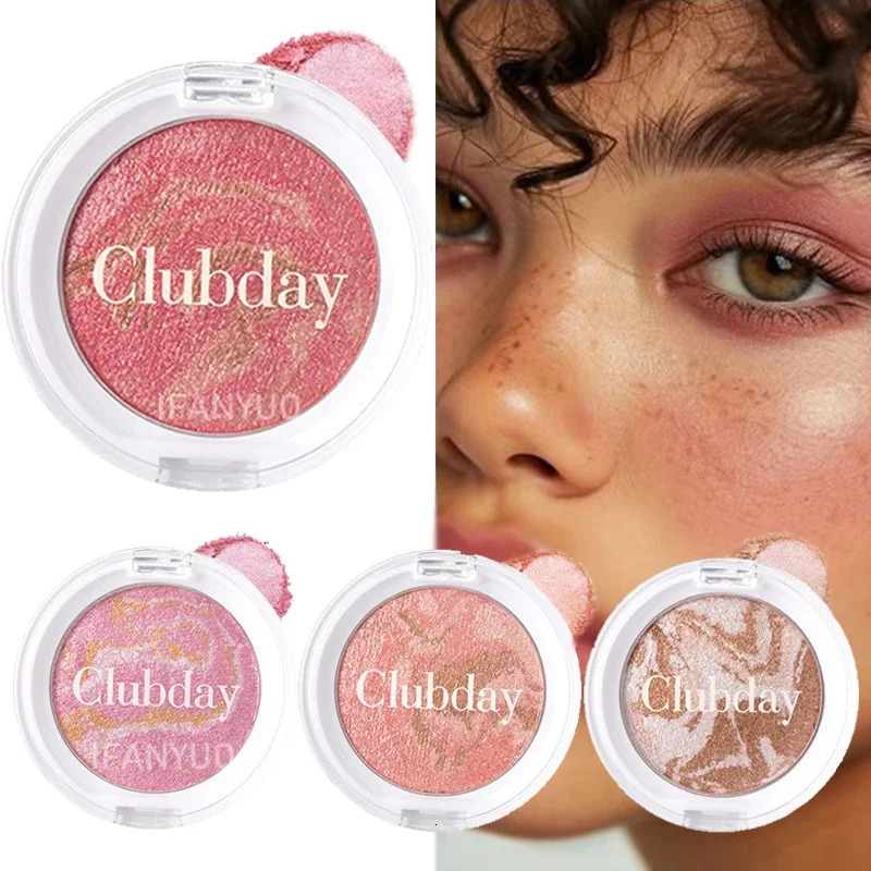 Marble Blush Palette Pearlescent Baked Blush Powder Cheek Tint Blusher Contour Highlighter Face Shadow Shimmer Rouge 250813