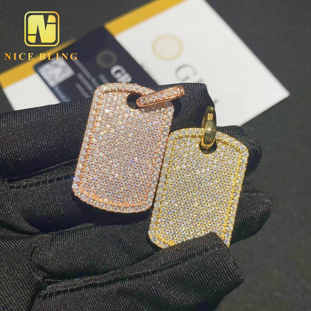 Ready to Ship Custom Hip Hop Moissanite Jewelry Pendant 925 Sterling Silver Iced Out VVS Moissanite Diamond Pendant