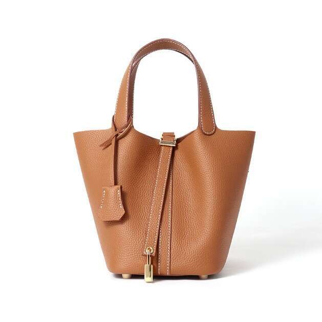 2025 New Bucket Tote Genuine Leather Handbag Mommy Bride Wedding Bag High-end Feel