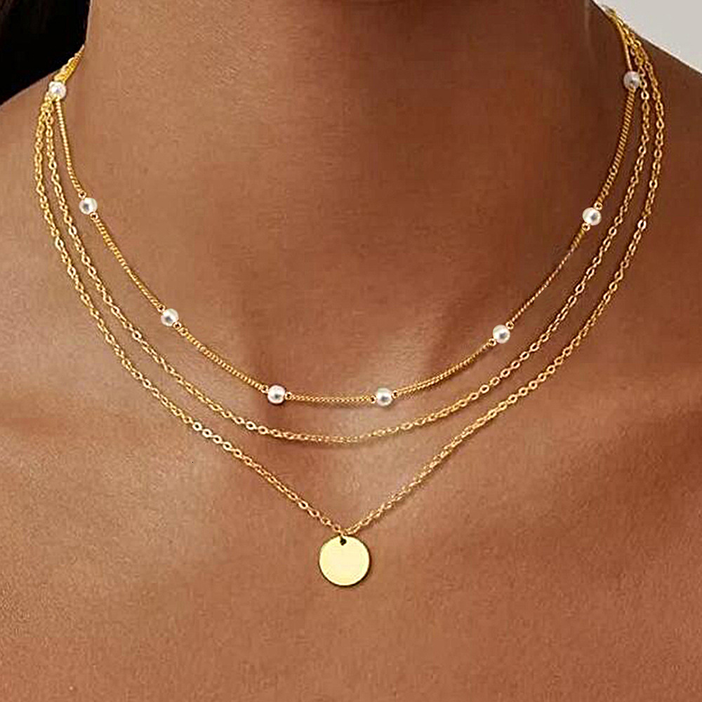 Pearl Cross Pendant Sterling Sier Necklace for Women Fashion Layered Collarbone Chain Jewelry for Women