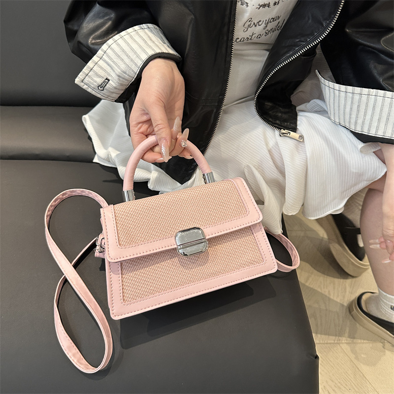 Luxury Brand Designer Bag Style Fashion Color-Block Handbag For Women 2025 Spring New Single Shoulder Bag High-End Crossbody Small Square Bag