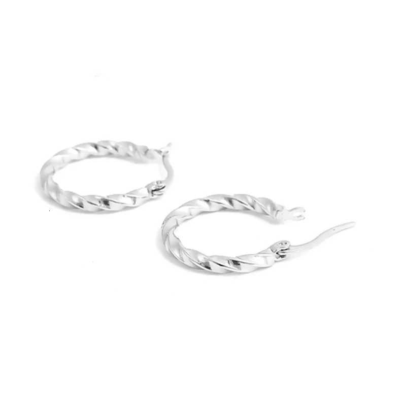 316 Stainless Steel Hoop Earrings Silver Color/Gold Color Spiral Round Fashion Women Earring Jewelry 1 Pair XJ250814
