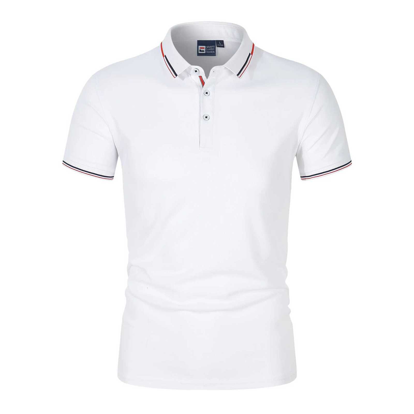 2025 Summer Mens Business Polo Shirt - Short Sleeve Pure Solid Breathable Casual Golf Office Shirt XJ250804