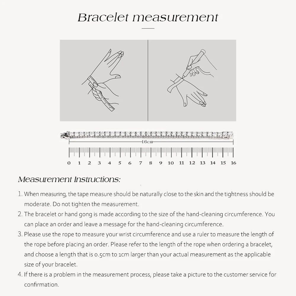 ATTAGEMS 4.0mm 5.0mm D Color Pass Diamond Tester GRC Round Cut White Gold Plated 925 Silver Tennis Bracelet for Women 250814