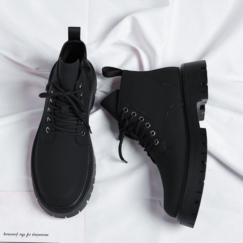 2024 Martin Men Autumn Workwear Leather Height Increasing British Style Elegant Motorcycle Trend Boots 3305-R