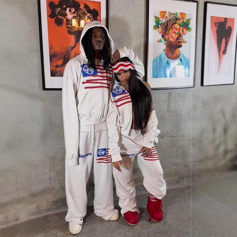 New Y2K Pattern Street Fashion Unisex Spring Zipper Printed Hoodie Sweatshirt