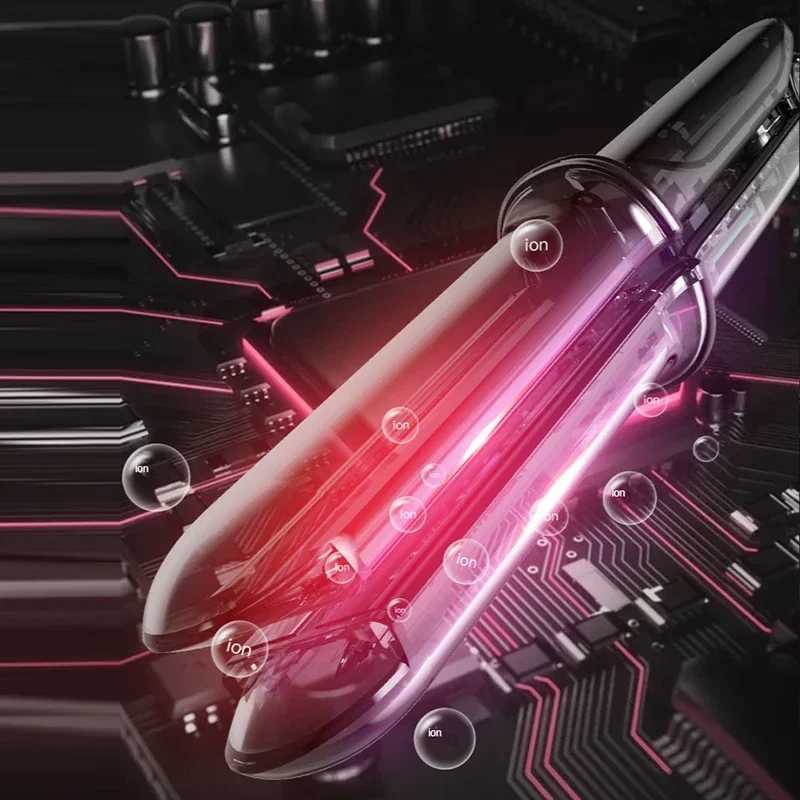 2-in-1 Professional Flat Hair Straightener Negative Ion Hair Iron Curling Straightening Wide Plate Temperature Adjustable W250814