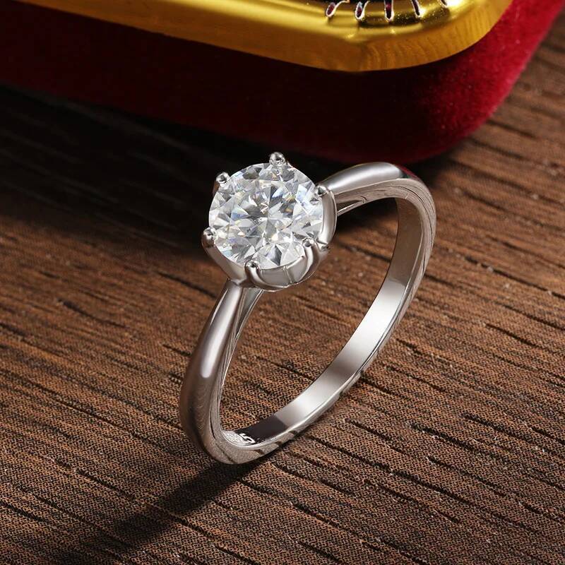KNOBSPIN D VVS1 Moissanite Ring GRA Certified Lab Diamond Solitaire Rings for Women Engagement Wedding s925 Sterling Silver Band