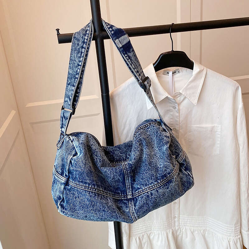 2025 Bags Designer Women New Korean Style Trendy Denim Crossbody for Women Fashion Color Block Large Capacity Pillow Casual Shoulder Bag
