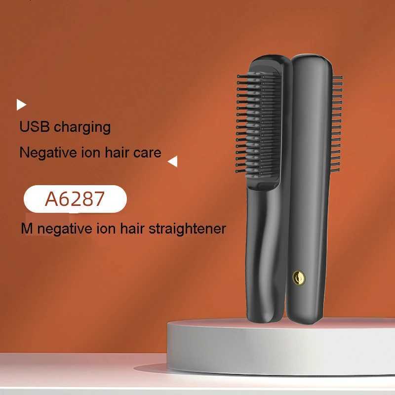 Wireless Charging Hair Straightener Portable USB Charging Hair Straightener Curling Dual Purpose Hair Straightener Comb W250814