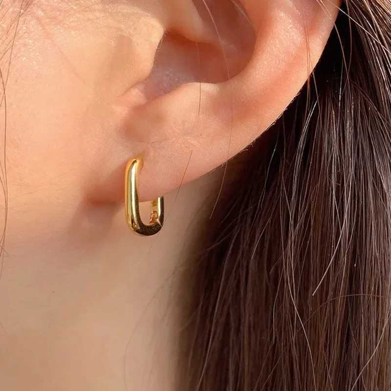 Stainless Steel Smooth Metal Chunky Hoop Earrings for Women Girls Fashion Oval Circle Hoops Statement Earrings Punk Jewelry XJ250814