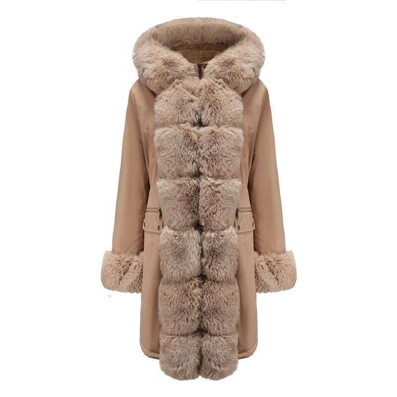 Winter Women Parkas New Fashion Detachable Fur Collar Hooded Cotton-padded Coat Long-sleeved Parker Jacket