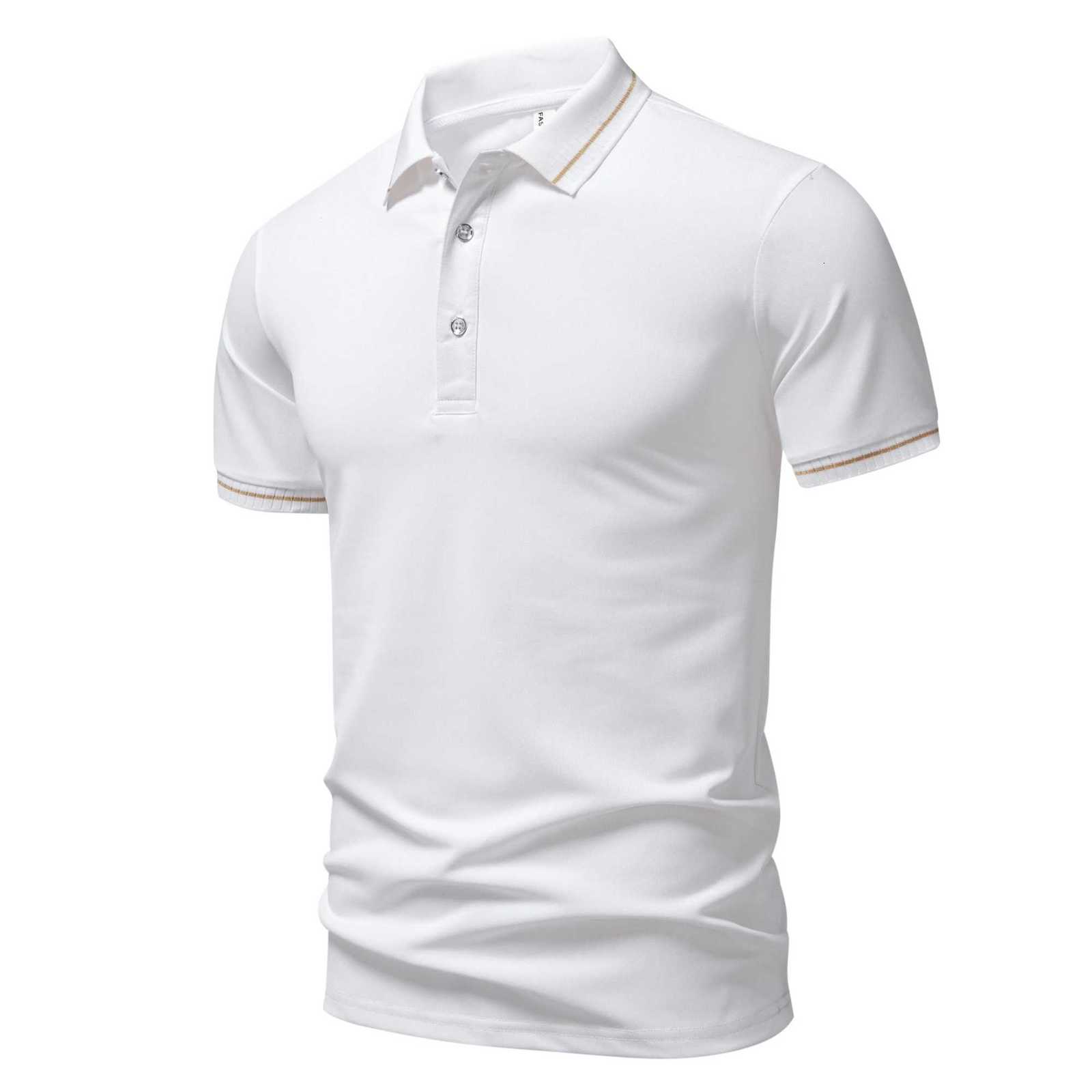 2025 Summer New Mens Business Casual Short Sleeve Solid Color Polo Shirt Fashionable Breathable Comfortable Summer Versatile XJ250804