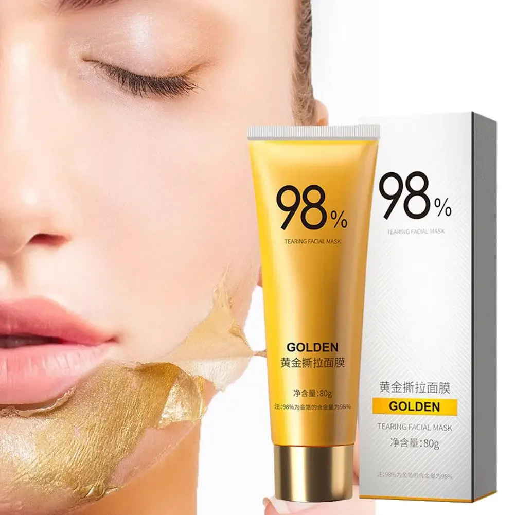 80g Gold Peel Mask Deep Cleansing Tightens Facial Mask Lightens Blackheads Cleanses Pores Tightens Cleans Deep Nose Pores 250807