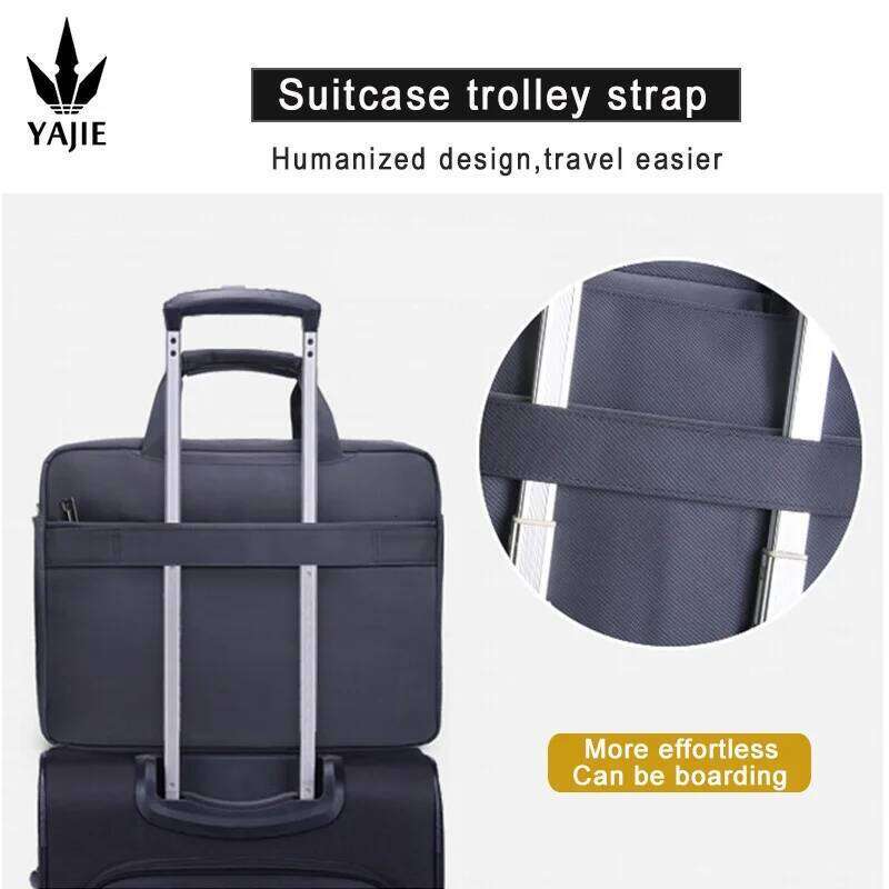 Business men's briefcase canvas waterproof large capacity 15.6 inch laptop work business official bag office